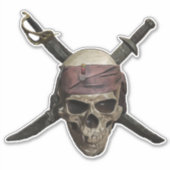 Piratenschädel Aufkleber (Vorderseite)