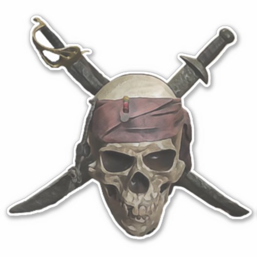 Piratenschädel Aufkleber (Vorderseite)