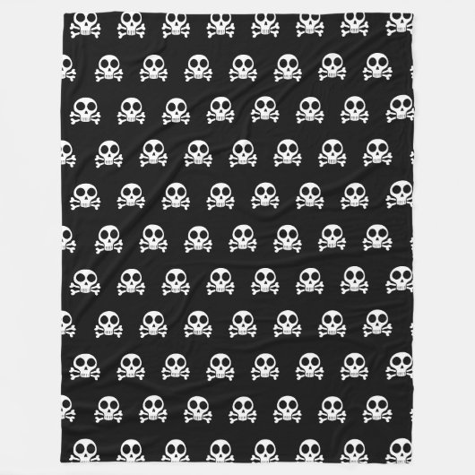 Piratenschädel-Design Fleecedecke (Vorderseite)