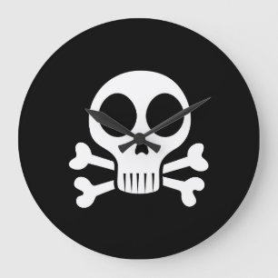 Piratenschädel-Design Große Wanduhr