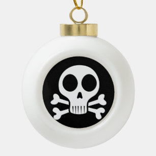 Piratenschädel-Design Keramik Kugel-Ornament