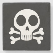 Piratenschädel-Design Steinuntersetzer (Vorderseite)