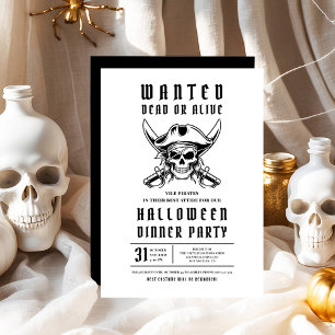 Piratenschädel Halloween Dinnerparty Einladung