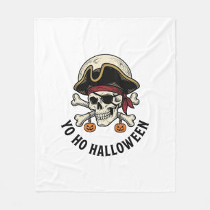 Piratenschädel Halloween Vintage Gravur Weiße Shi Fleecedecke