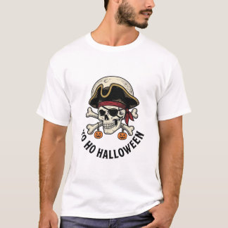 Piratenschädel Halloween Vintage Gravur Weiße Shi T-Shirt