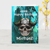 Piratenschädel Kapitän Jack Karte (Gelbe Blume)