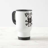 Piratenschädel & Knochen Grunge-Design Reisebecher (Vorderseite Links)