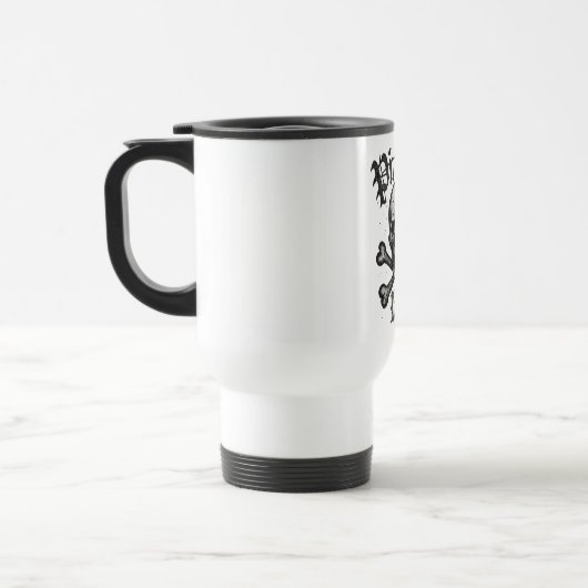 Piratenschädel & Knochen Grunge-Design Reisebecher (Links)