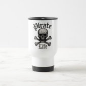 Piratenschädel & Knochen Grunge-Design Reisebecher (Mittel)