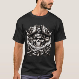 Piratenschädel mit gekreuzten Schwertern T-Shirt