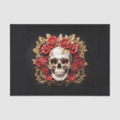 Piratenschädel mit roten Blume Seidenpapier (Vorderseite)