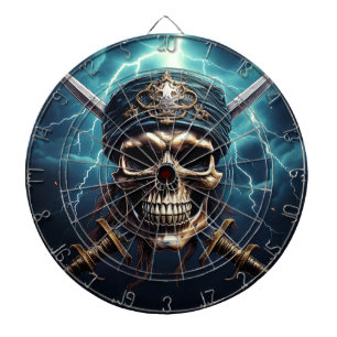Piratenschädel mit Schwertern Dartboard Dartscheibe