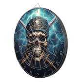 Piratenschädel mit Schwertern Dartboard Dartscheibe (Vorderseite rechts)