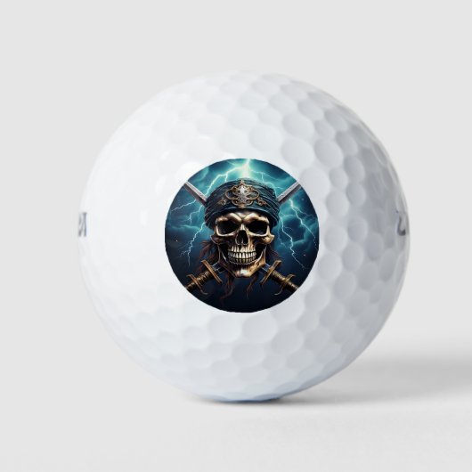 Piratenschädel mit Schwertern Golfbälle (Vorderseite)