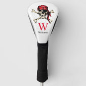 Piratenschädel-Monogramm Golf Headcover (Vorderseite)
