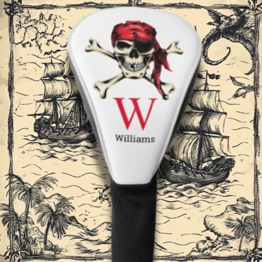 Piratenschädel-Monogramm Golf Headcover