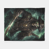 Piratenschädel Phantom – Dark Fantasy Sensenmann Fleecedecke (Vorderseite (Horizontal))