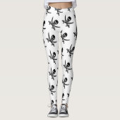 Piratenschädel-Piratenflaggemuster Leggings (Vorderseite)