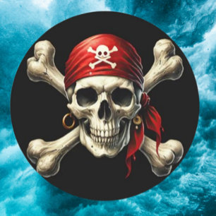 Piratenschädel Runder Aufkleber
