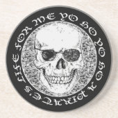 Piratenschädel Sandstein Untersetzer (Vorne)