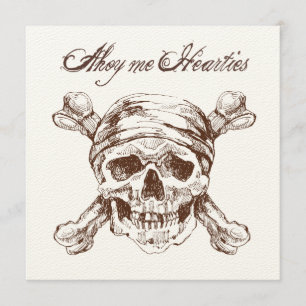 Piratenschädel & Schiff Geburtstagsparty-Einladung Einladung