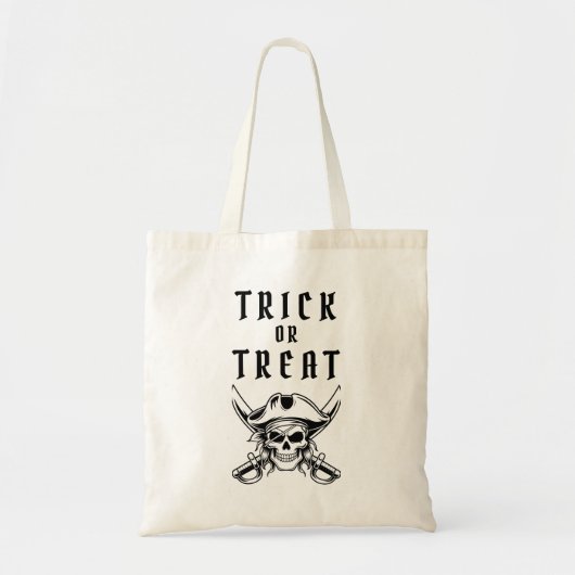 Piratenschädel Süßes oder Saures Halloween Tragetasche (Vorne)