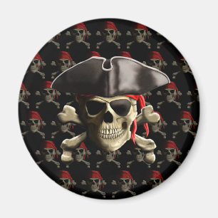 Piratenschädel und Hut Magnet