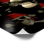 Piratenschädel und -hut poster (Ecke)