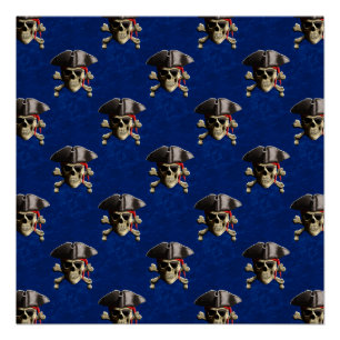 Piratenschädel und -hut poster