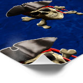 Piratenschädel und -hut poster (Ecke)