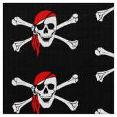 Piratenschädel und Knochen Schwarz Stoff (Nahaufnahme)