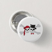 Piratenschädel und Kreuzknochen Button (Vorne & Hinten)