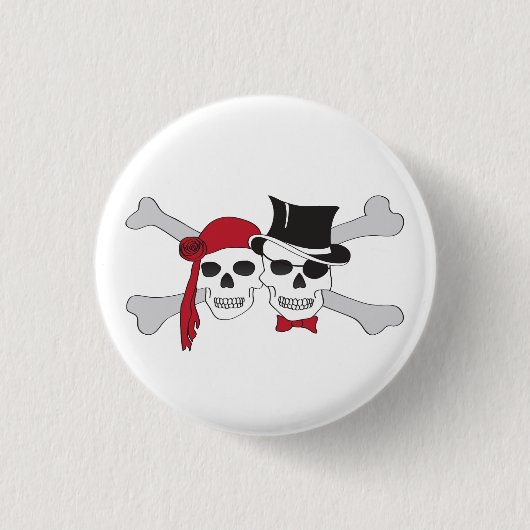 Piratenschädel und Kreuzknochen Button (Vorderseite)