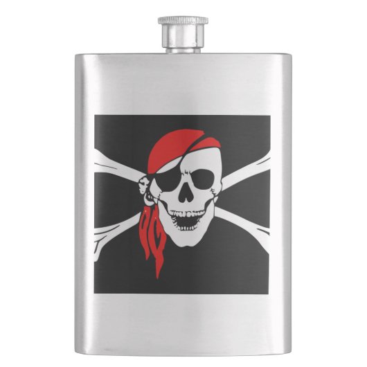Piratenschädel und Kreuzknochen Flachmann (Vorderseite)