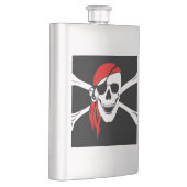 Piratenschädel und Kreuzknochen Flachmann (Rechts)