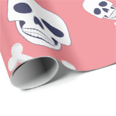 Piratenschädel und Kreuzknochen Geschenkpapier (Rolleneckpunkt)
