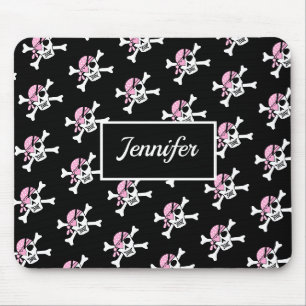 Piratenschädel-und-Kreuzknochen-Mauspad mit Mädche Mousepad