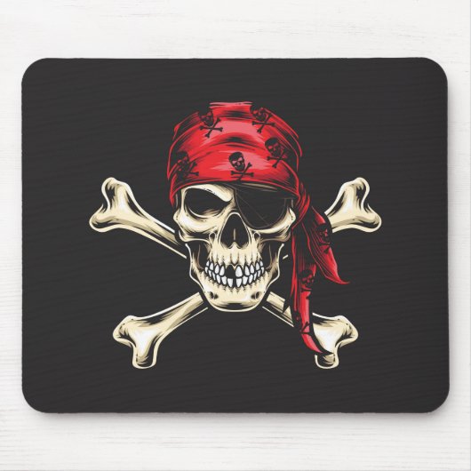 Piratenschädel und Kreuzknochen Mousepad (Vorne)