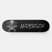 Piratenschädel und Kreuzknochen Personalisiert Skateboard (Horizontal)
