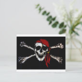 Piratenschädel und Kreuzknochen Postkarte (Stehend Vorderseite)