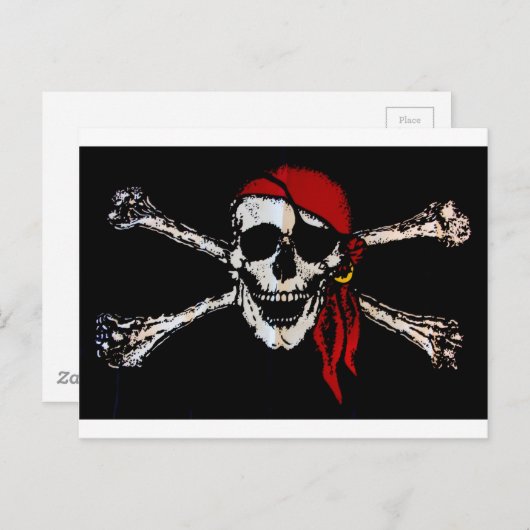 Piratenschädel und Kreuzknochen Postkarte (Vorne/Hinten)
