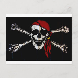 Piratenschädel und Kreuzknochen Postkarte