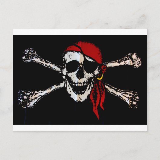 Piratenschädel und Kreuzknochen Postkarte (Vorderseite)