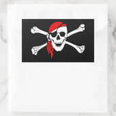 Piratenschädel und Kreuzknochen Rechteckiger Aufkleber (Tasche)