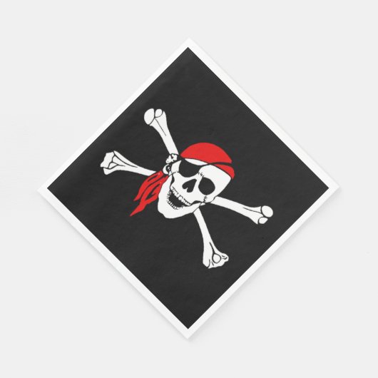 Piratenschädel und Kreuzknochen Serviette (Ecke)