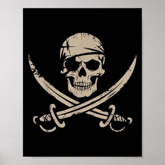 Piratenschädel und Kreuzknochen Skelettkehl zu Hal Poster (Vorne)