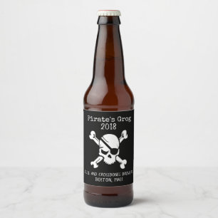 Piratenschädel und Kreuzung - Etikett für Biersort