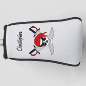 Piratenschädel und Schwerter Design Golf Headcover (Vorderseite)