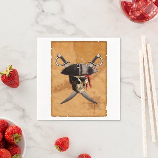 Piratenschädel und Schwerter Serviette (Beispiel)