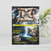 Piratenschatz auf dem Seeweg Einladung (Stehend Vorderseite)